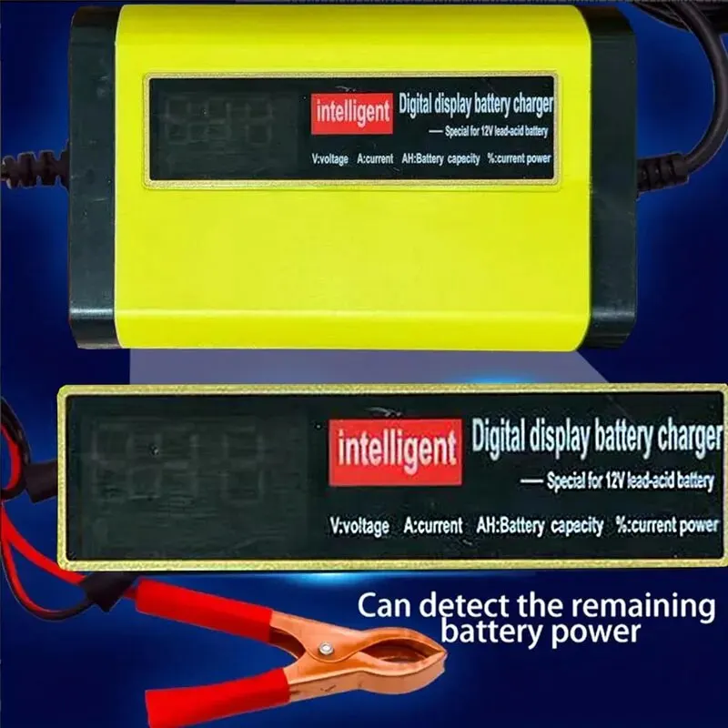 1 Set 12V 2A Portable Intelligent Car Battery Charger The Car Battery Maintenance Device Is Suitable for Lead-Acid Batteries