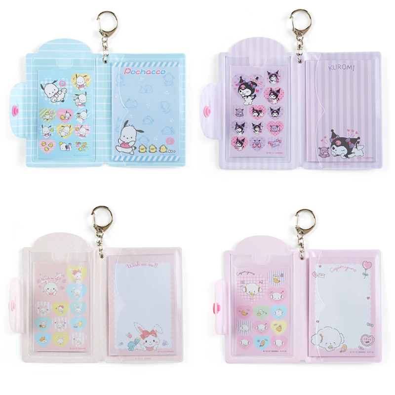 Sanrio Cartoon Card Holder Cinnamoroll Mymelody Tuxedosamid Photo Folder Keychain Note Bag Pendant Anime Action Figures Toys