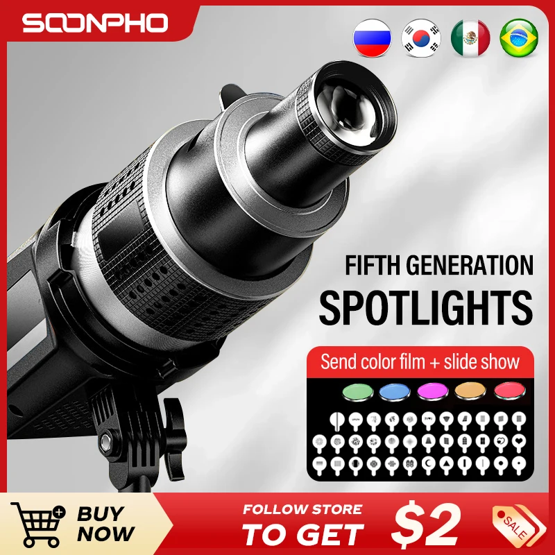 Kit de projecteur optique conique à montage Bowens, Kit d'éclairage de Studio Photo en forme de modélisation d'artiste vidéo avec projecteur optique Len