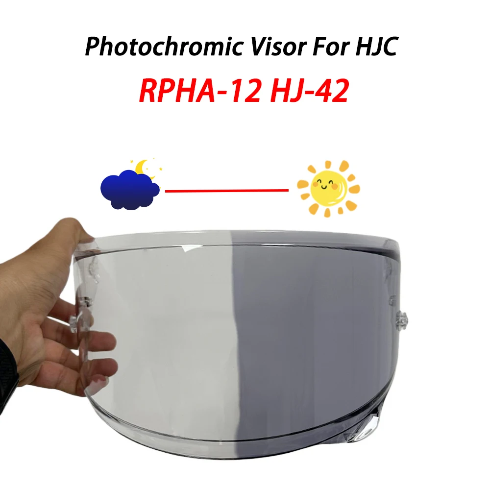 Photochromes Helmvisier für HJC RPHA 12 RPHA-12 HJ-42 Motorradhelme Linsenschutz Glas Sucher Bildschirmzubehör