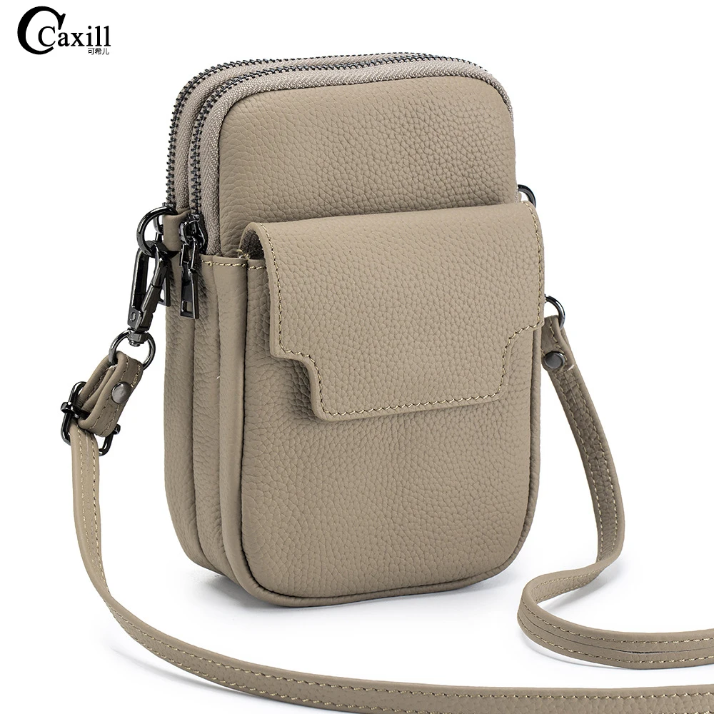 Small Genuine Leather Crossbody Purses for Women High-capacity Cross Body Bag Shoulder Handbags Double Zip Designer Phone Bags