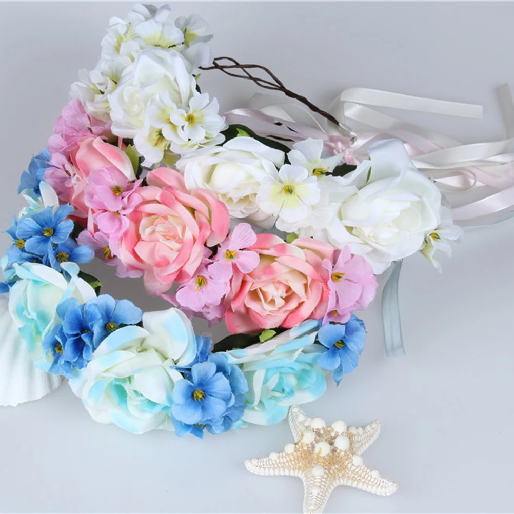 

Flower Hair Bands for Wedding Wreath Headband Crown The Flowers Seaside Headbands