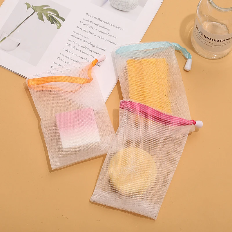 10Pcs 9x15cm Japanese Storage Foaming Soap Bags Handmade Soap Facial Cleanser Wash Bubble Net Bags