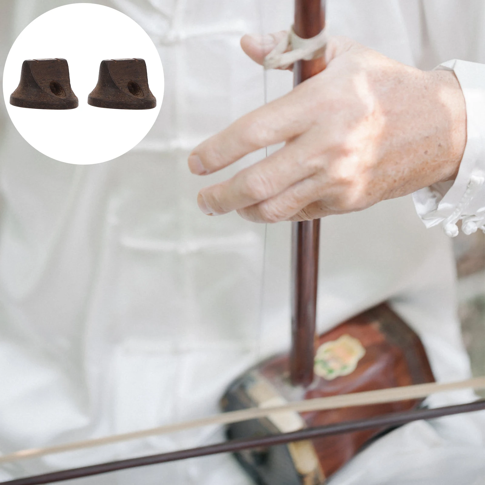 

2pcs Black Ebony Bridge Durable Practical Replacement For Erhu Instrument Accessory Parts Chinese Erhu Bridges Simple Design