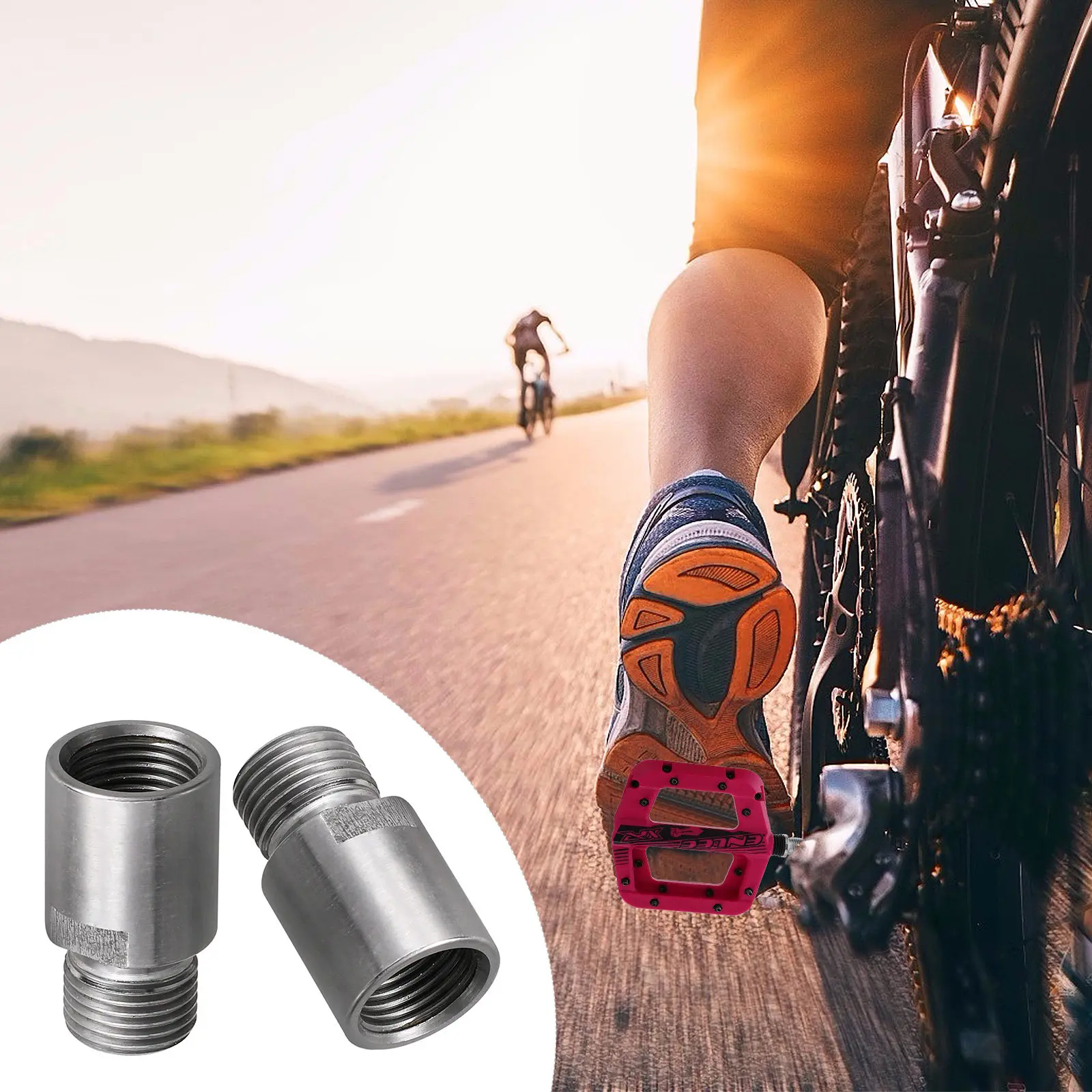 

1 Pair Bike Pedal Spacer Extender Chrome Molybdenum Crank Shaft Core Extender for Mountain Road Folding Bikes Bike