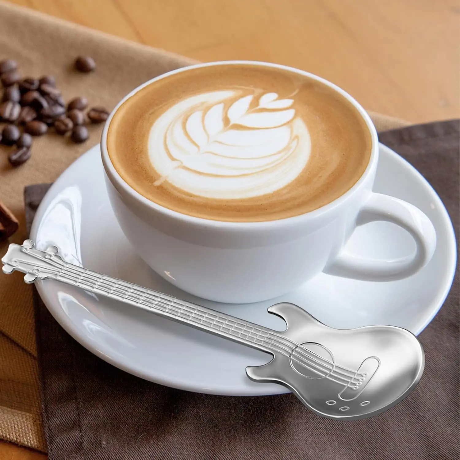 1/3pcs 304 Stainless Steel Guitar Spoons Coffee TeaSpoons Dessert Ice Cream Mixing Spoons Bar Mug Spoons Kitchen Tableware Gifts view 2