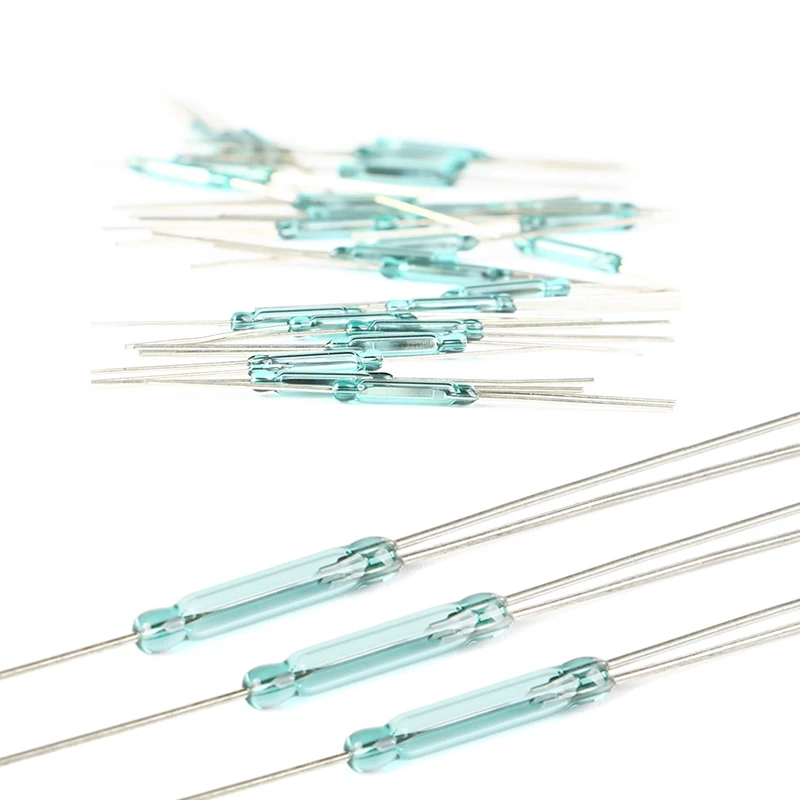 10pcs/1pc Reed Switch 2.5X14MM magnetic switch GLASS Green 3 pin Reed Switch Normally Open and Normally Close Conversion NO NC