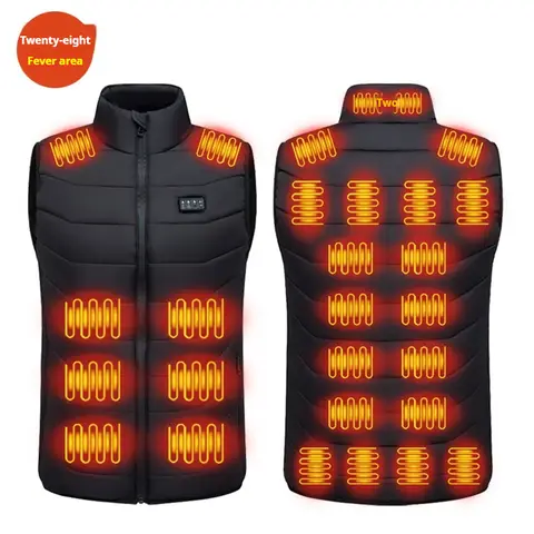28 Zones Heating Vest for Men Smart Electric Heated Vest USB Winter Thermal Auto Warm Jacket for Outdoor Working Vest for Women