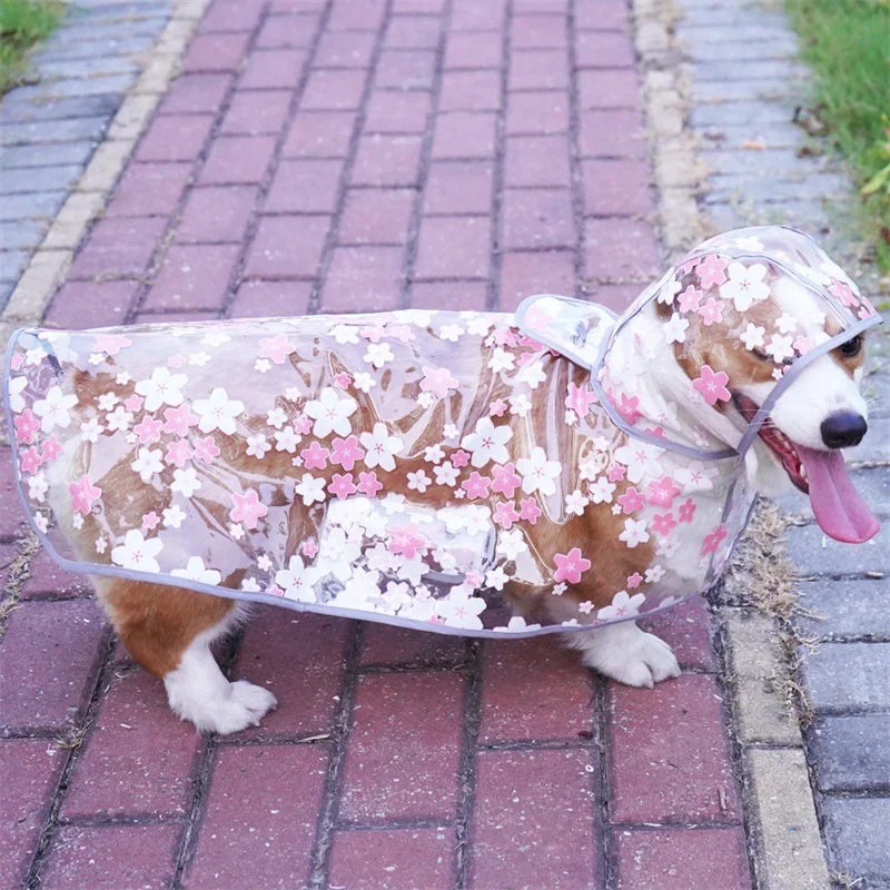 เสื้อกันฝนสุนัขขนาดเล็กขนาดใหญ่เสื้อผ้าสุนัขเสื้อผ้ากันน้ํา Husky Welsh Corgi Golden Retriever Samoyed Labrador สุนัข Rainwear