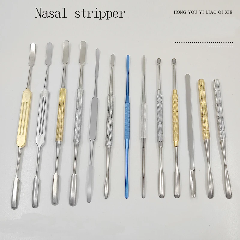 Dénudeur nasal microscléral à double tête, instrument subpériosté, instrument complexe nasal