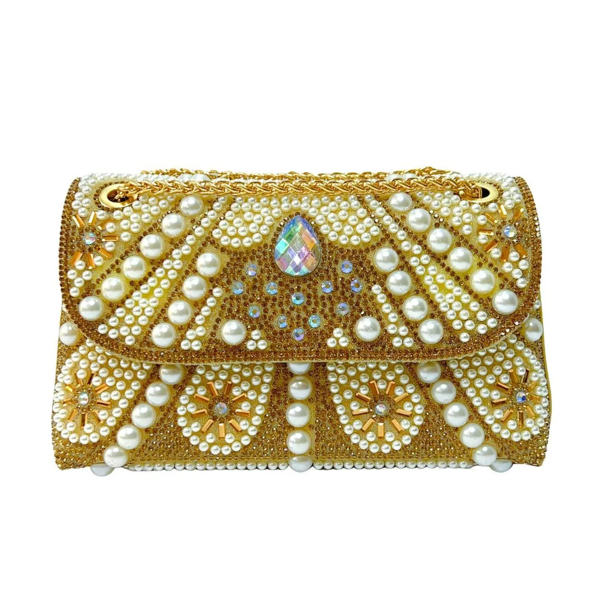 

Women's Premium Light Luxury Messenger Commuter Bag Dinner Chain Handbag Shoulder Underarm Bag Light Luxury Style Evening Clutch