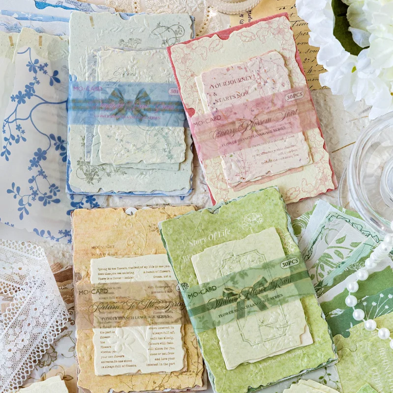 

Mr Paper, Scrapbook Embossed Material Paper DIY Journal Collage Album Vintage Background Paper School Supplies cheap stationery