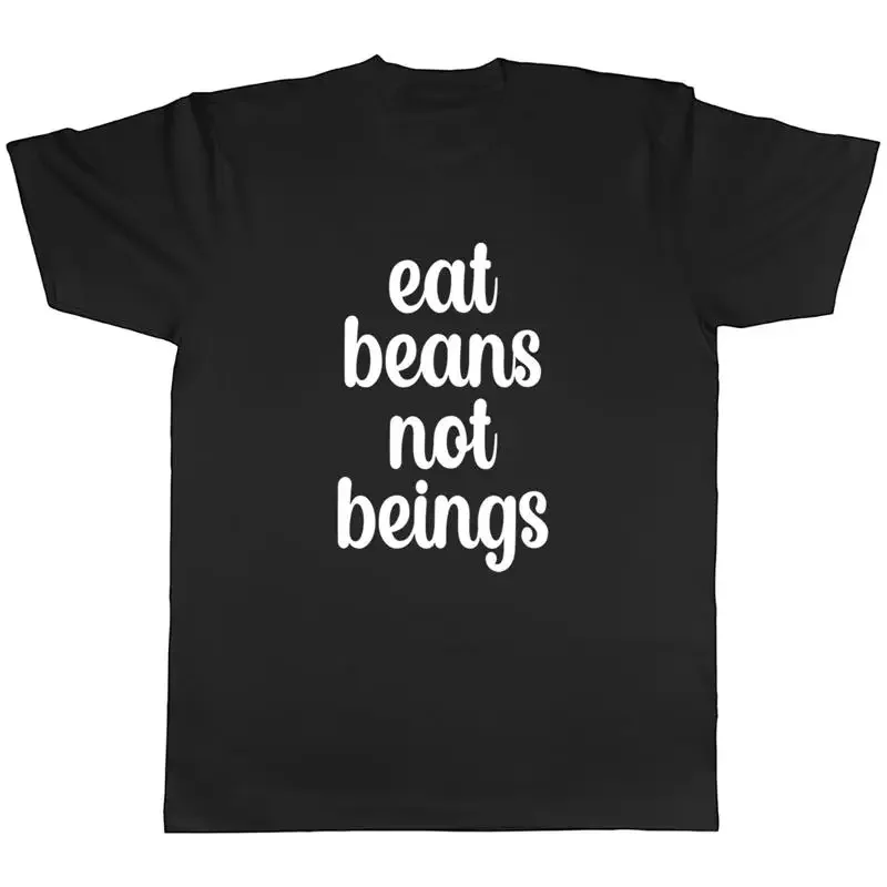

Funny Vegan Veggie Mens T-Shirt Eat Beans not Beings Unisex Tee Gift