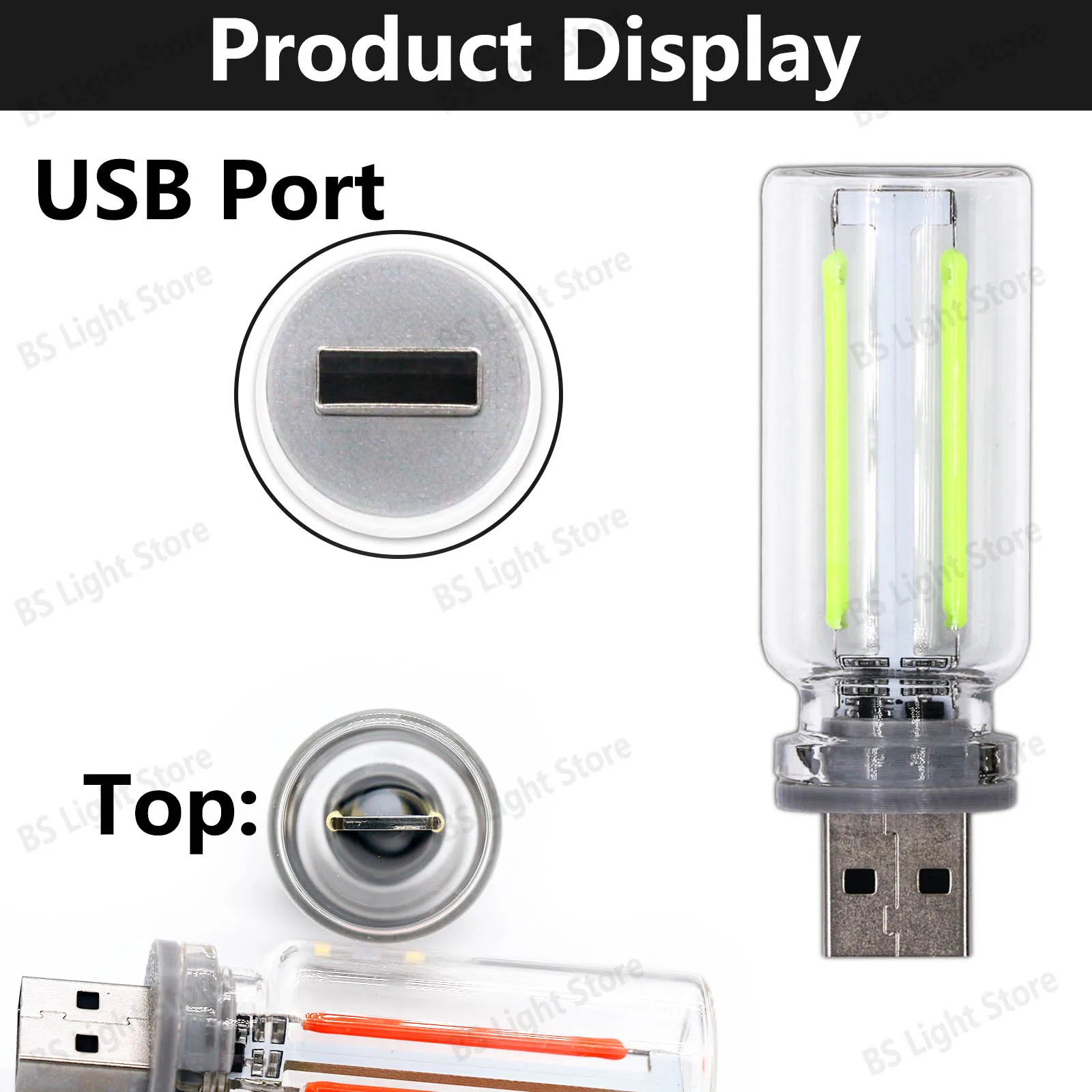 Imagem -02 - Led Escurecimento Lâmpada Retro Edison Fonte Usb Mobile Power Interface Luz Noturna Power Bank Laptop Branco 0.3w 5v 1pc