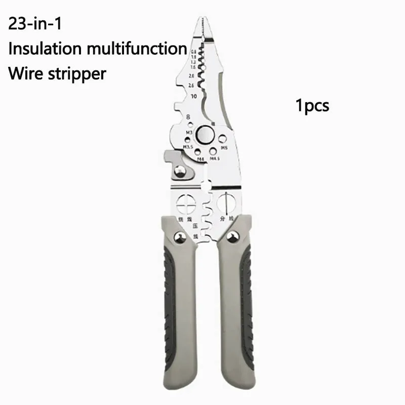 New 23-in-1 insulated multi-functional wire stripper Durable wire stripper crimping splitter electrician stripping pliers