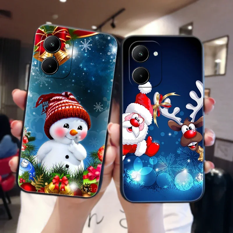 For Realme 10 4G Case Christmas Soft Silicone Funda For Realme C33 C55 C53 C30 Phone Cover Realme10 Pro Plus Pro+ TPU Funda Capa