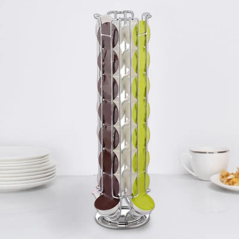Rotatable Coffee Capsule Holder Display Compatible line Rack Nescafe Vertuo Espresso Pod Storage Organizer For Hotel Home Coffee