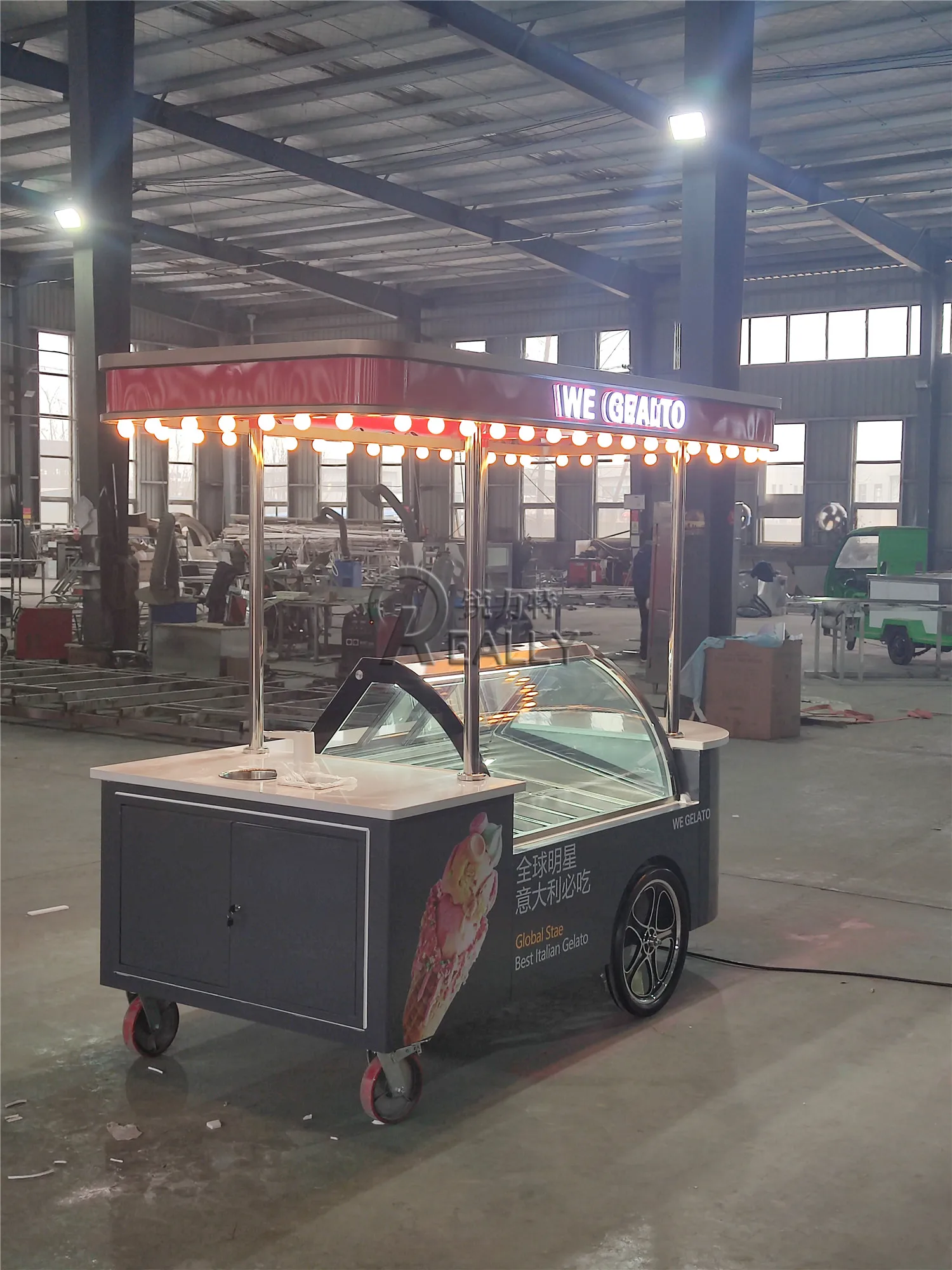 2023 أنابيل للتخصيص الآيس كريم مقطورة المجمدة عرض خزانة عربة سميكة قطع الزبادي خزانة التجارية