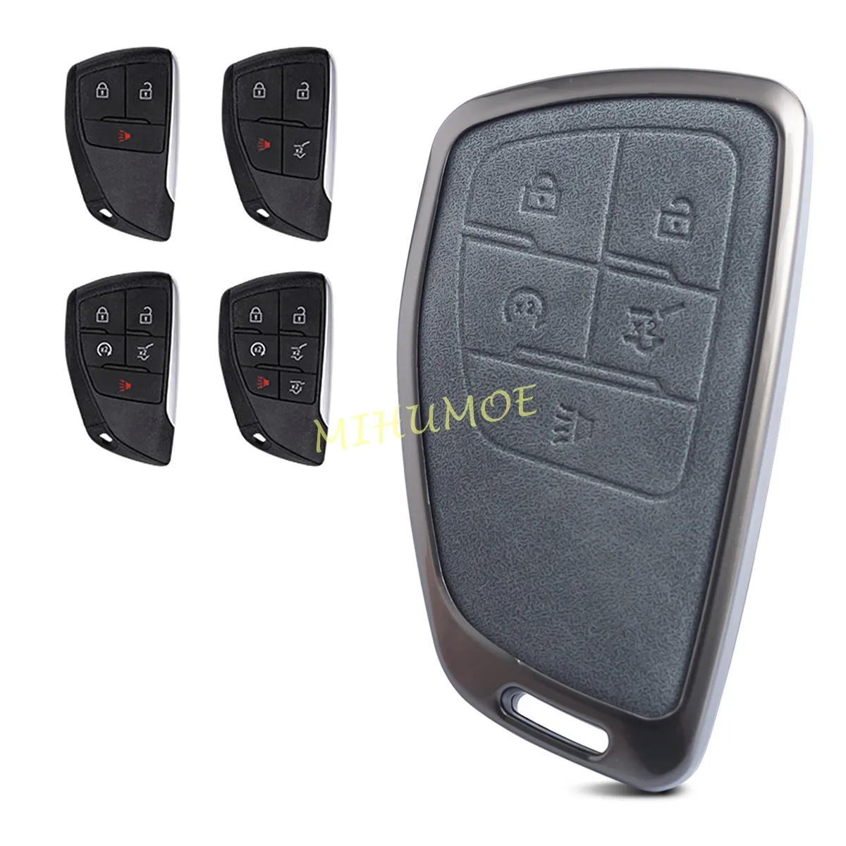 Metal Car Key Case Cover Shell For Chevrolet Silverado 1500 Suburban Colorado Traverse GMC Yukon Canyon Sierra Buick Envision