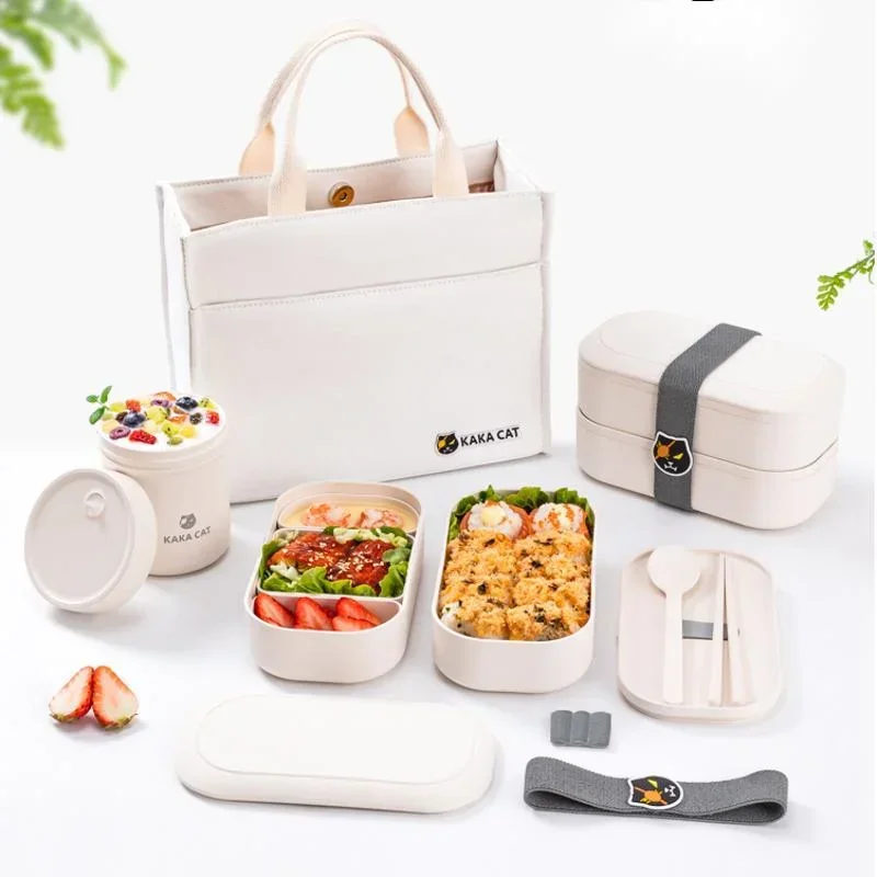 Japanese Bento Box 1200ML Double-Layer Lunch Box Microwave Safe Healthy Food Storage for Children Durable Meal Container