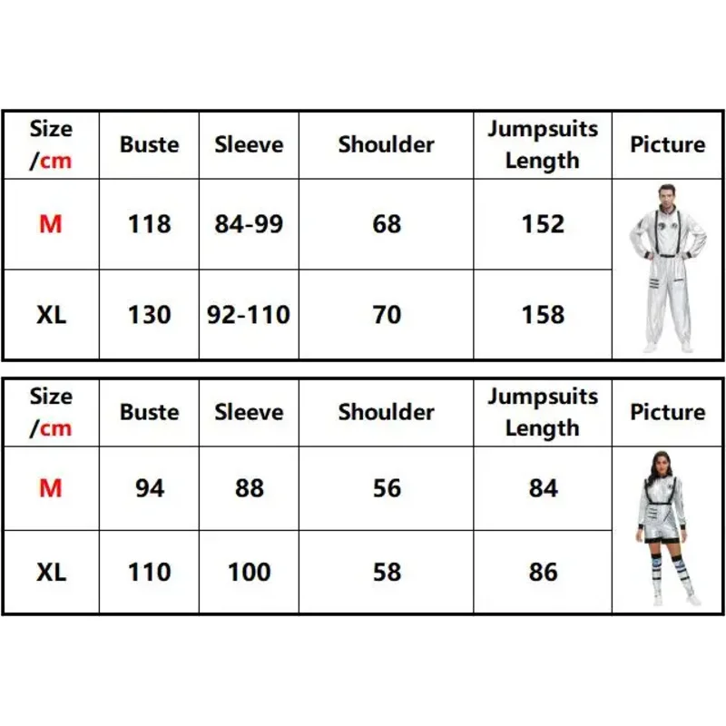 Silver Spaceman Jumpsuit Couple Astronaut Costume For Women Men Halloween Cosplay Adult Pilot Carnival Party Fancy Dress JS4853