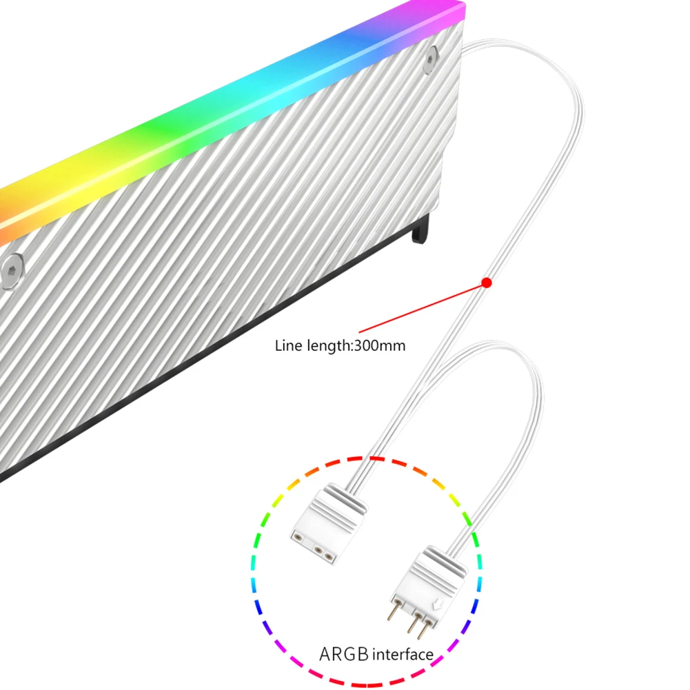 5V 3PIN ARGB DDR Heatsink Aura Sync DDR Memory RAM Cooler with Thermal Silicone Pad for DDR2 DDR3 DDR4 DDR5 Desktop PC Memory