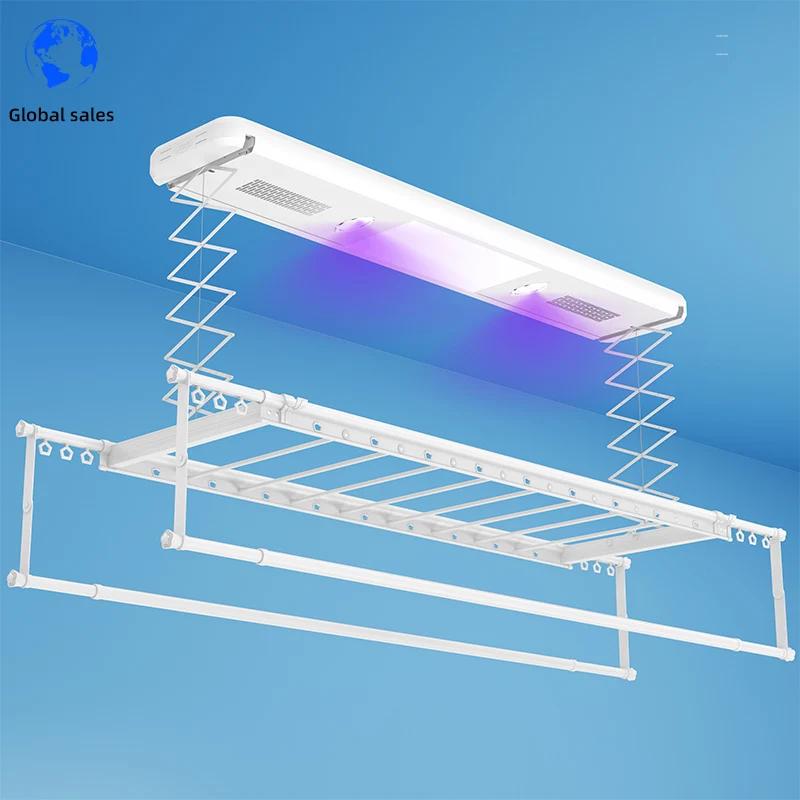 

Dc Motor Electric Drying Rack Household Balcony Ultra-thin Voice Lighting Automatic Lifting Clothes Dryer