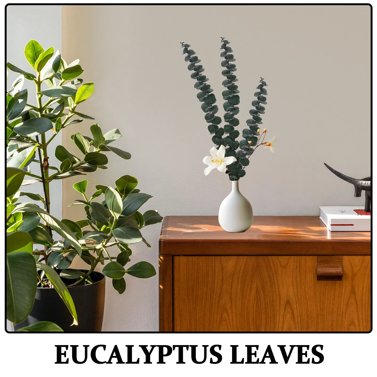 30Pcs Eucalyptus Leaves Handmade Floral Stems Natural Greenery Wedding Party Home Office Dried Eucalyptus Garland