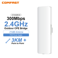comfast Outdoor Wireless Wifi Extender AP Bridge 3-5KM Long Range 300Mbps 2.4G WI-FI Signal Amplifier Antenna 2*14dBi Router