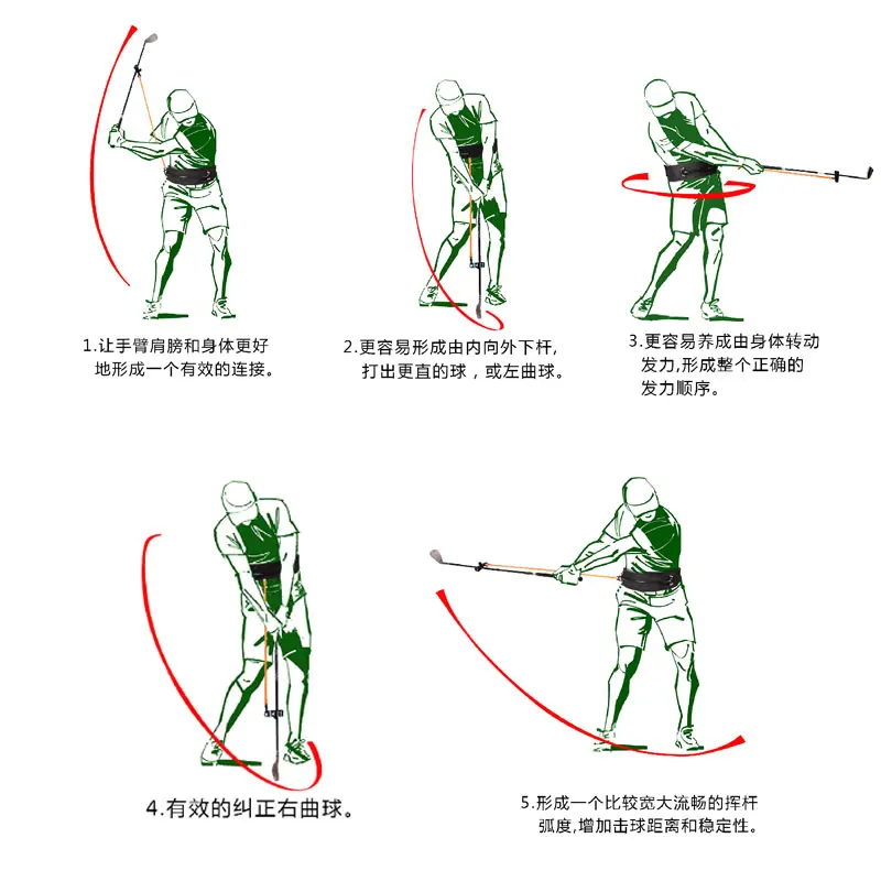 Golf swing practice with belt up assistive device for correcting posture, mastering release and lifting techniques