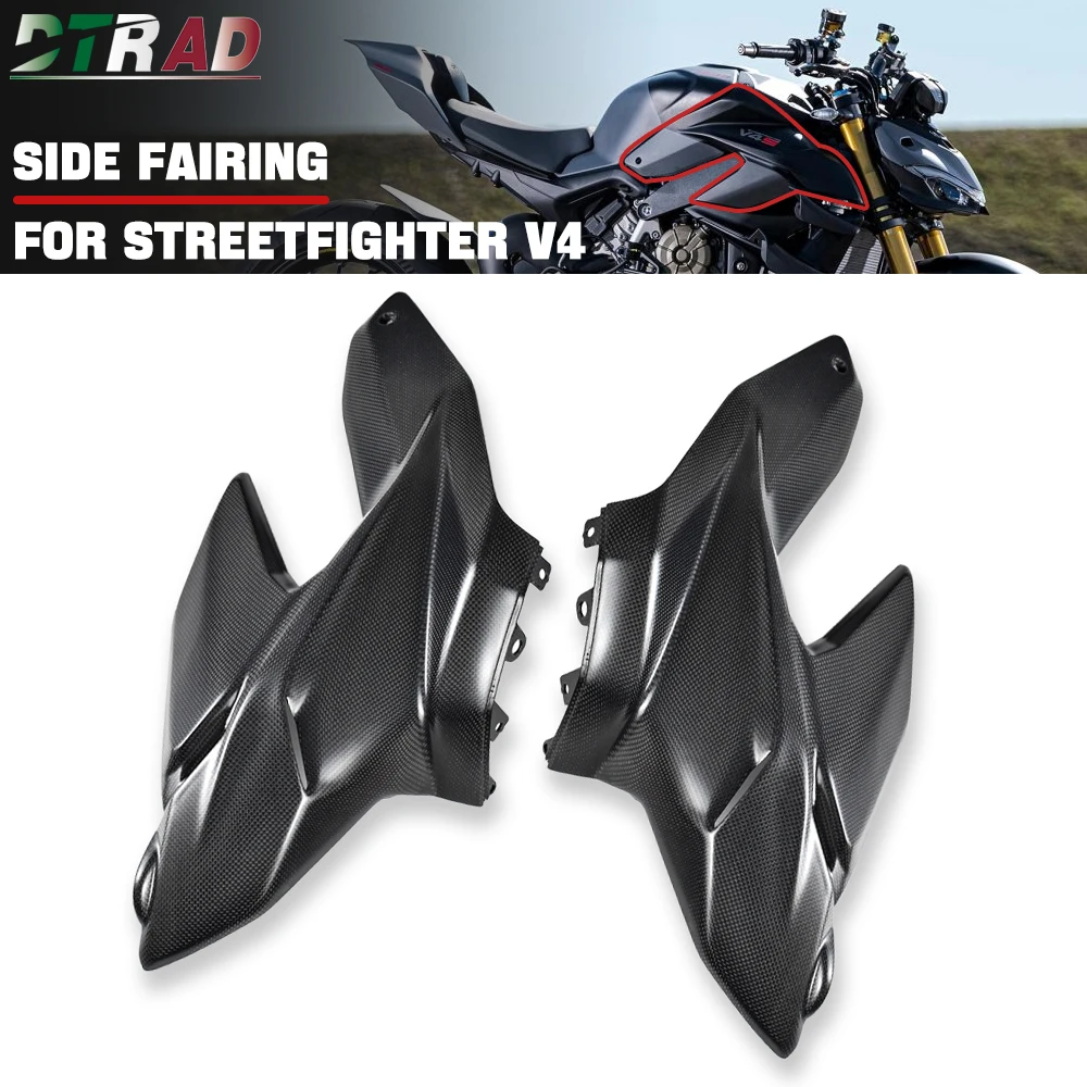 New For DUCATI Streetfighter V4 V4S SP2 2023 2024 Carbon Fiber Fuel Tank Side Panels Body Fairing Kits Motorcycle Modified Parts