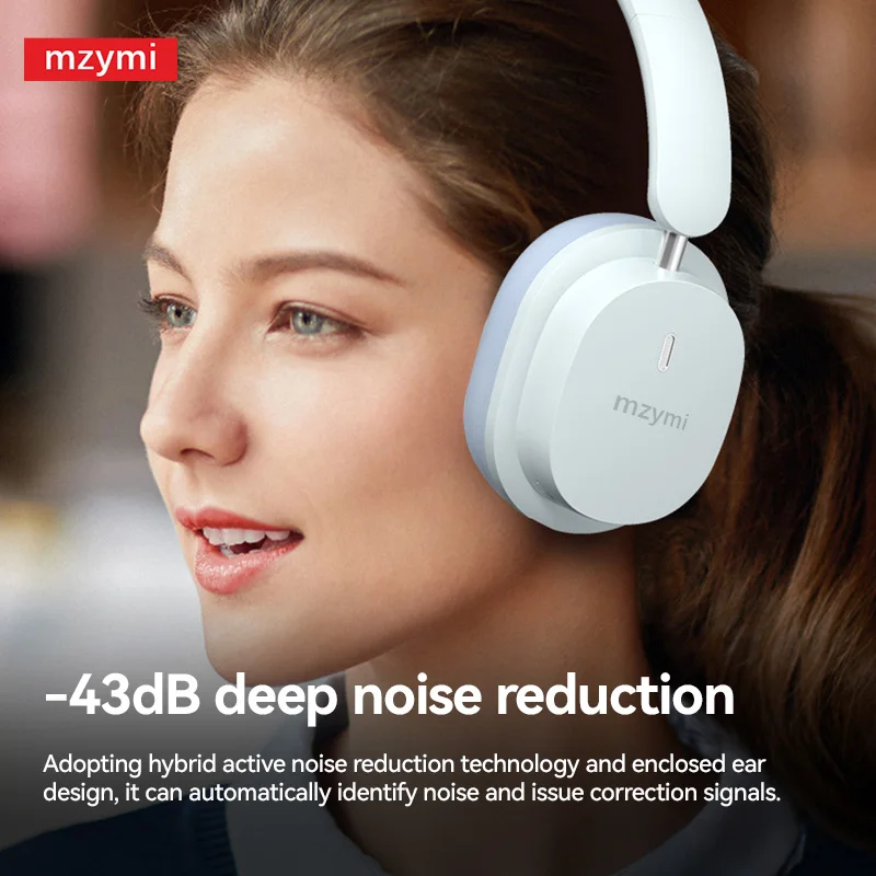 mzymi Wireless Headset OverEar Bluetooth Headphone Foldable Portable HiFi Trendy Wired Earphone Support TF Card For XIAOMI