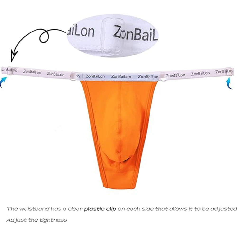 Jinshi Men's Comfortable Thongs G-Strings Jockstrap Sexy Underwear Adjustable Size Men T-Back
