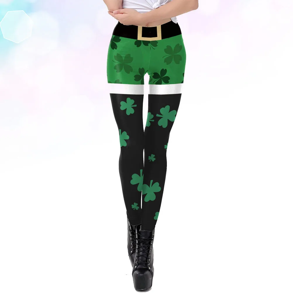 

Festival Shamrock 3D Printing Leggings Size L High Waist Butt Lift Running Fitness Sports Yoga Pants Women Yoga Pants