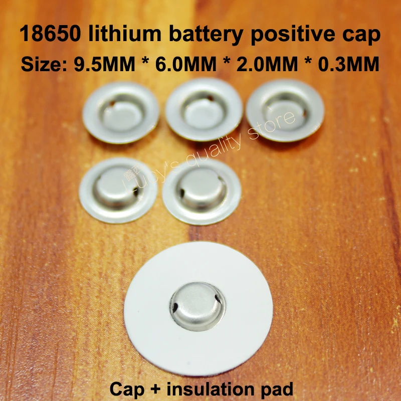 100pcs/lot 18650 battery flat head to change the tip cap 18650 lithium battery positive spot welding tip cap battery accessories