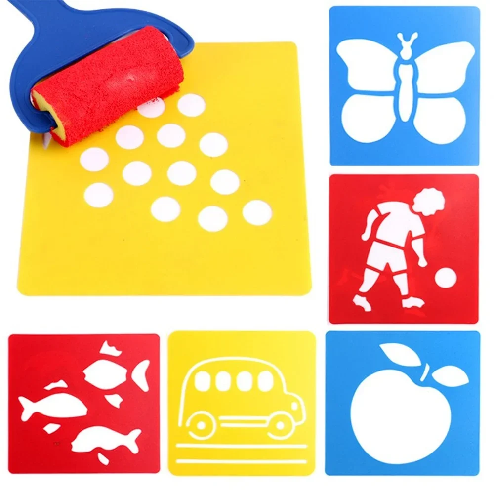 DIY Children's Painting Dinosaur Animal Car Template Pattern Stencils Suit Kids Painting Early Children Educational Toy Gift New