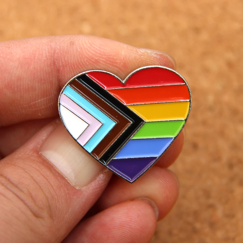 Rainbow Heart Brooch Cosplay jewelry Enamel Pin Lapel Pins Badge Hats Clothes Backpack Decoration Jewelry Accessories