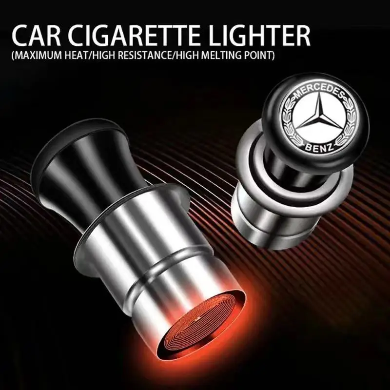 Car Portable Cigarette Lighter Auto Badge Cigar Lighter Adapter for Mercedes Benz AMG A C E R M class CLA GLA W204 W210 W124 GLC