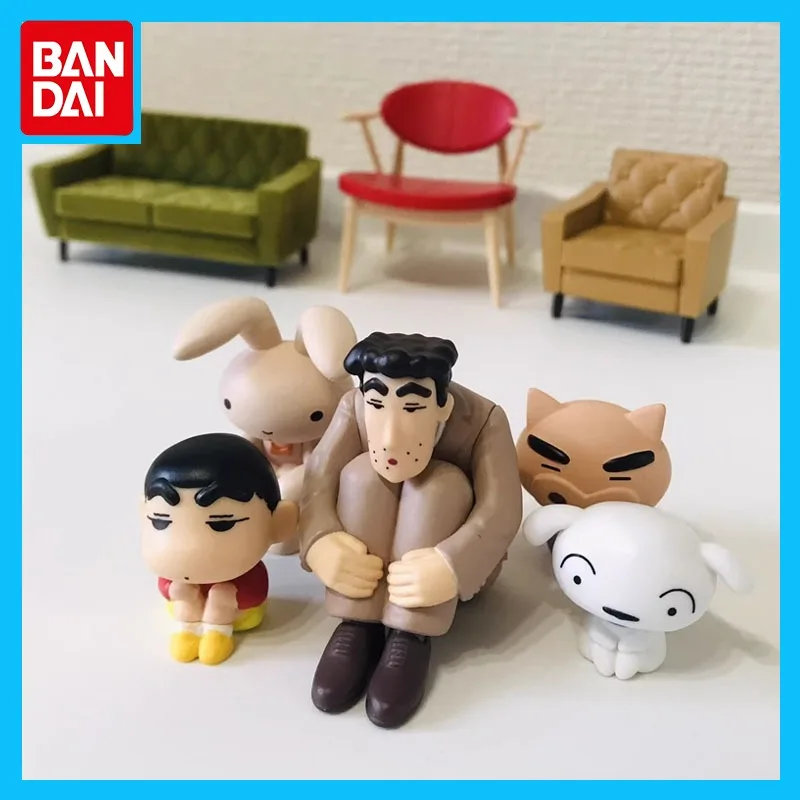 

Bandai Original Crayon Shin-chan Gashapon Anime Figure Waiting Miniature Ornaments Action Figure Toys for Boys Girls Kids Gift