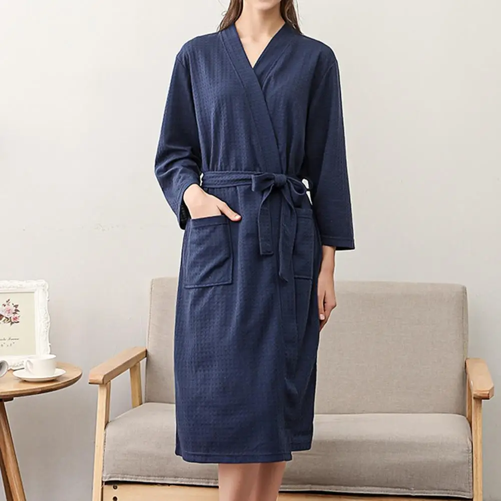 Women Bathrobe Long Sleeve Cardigan Belt Women Sleeping Gown Autumn Winter V Neck Night Clothes Lady Pajamas Robes Homewear