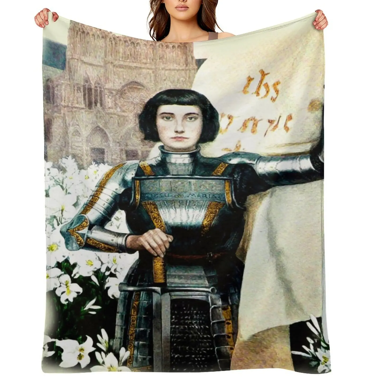 

Albert Lynch - Jeanne d'Arc Throw Blanket Sofa Quilt wednesday Sofa Throw Camping Blankets