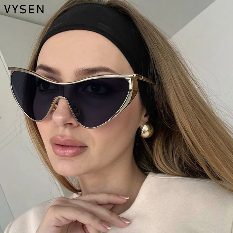 

Cat Eye Y2K Punk Sunglasses Women 2025 Luxury Brand Vintage Shield One-Piece Sun Glasses UV400 Trendy Traveling Eyewear Shades