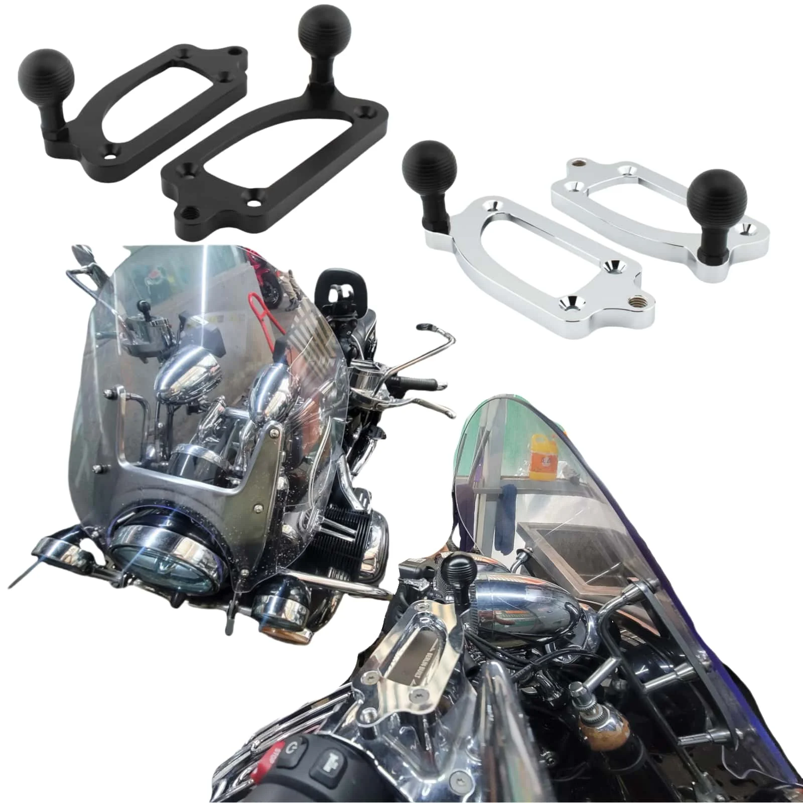 

1 Pair For BMW R18 R18B R18TC Motorcycle Left Right Upper Pump Cover Hand Bracket Ball Head Brake Oil Cup Cover