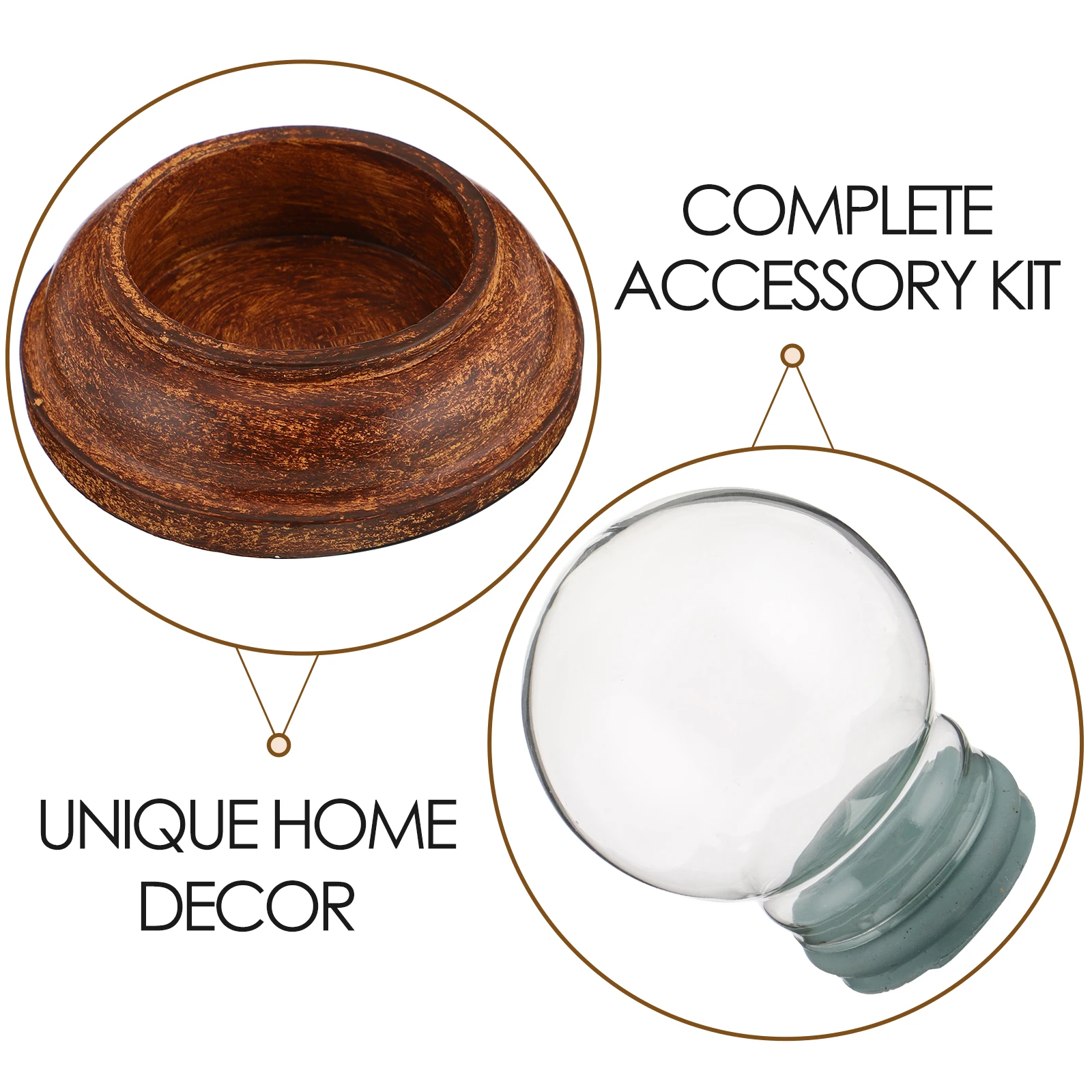 DIYスノードームキット クリアガラス交換部品 ユニークな家の装飾クラフトプロジェクト DIYスノードーム クリアガラスボールオーナメント