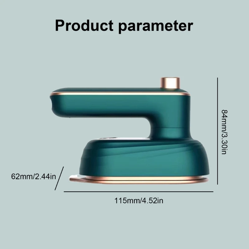 Ferro pano portátil 38w para viagem, ferro para vestuário, textura metal, adequado para vários tecidos