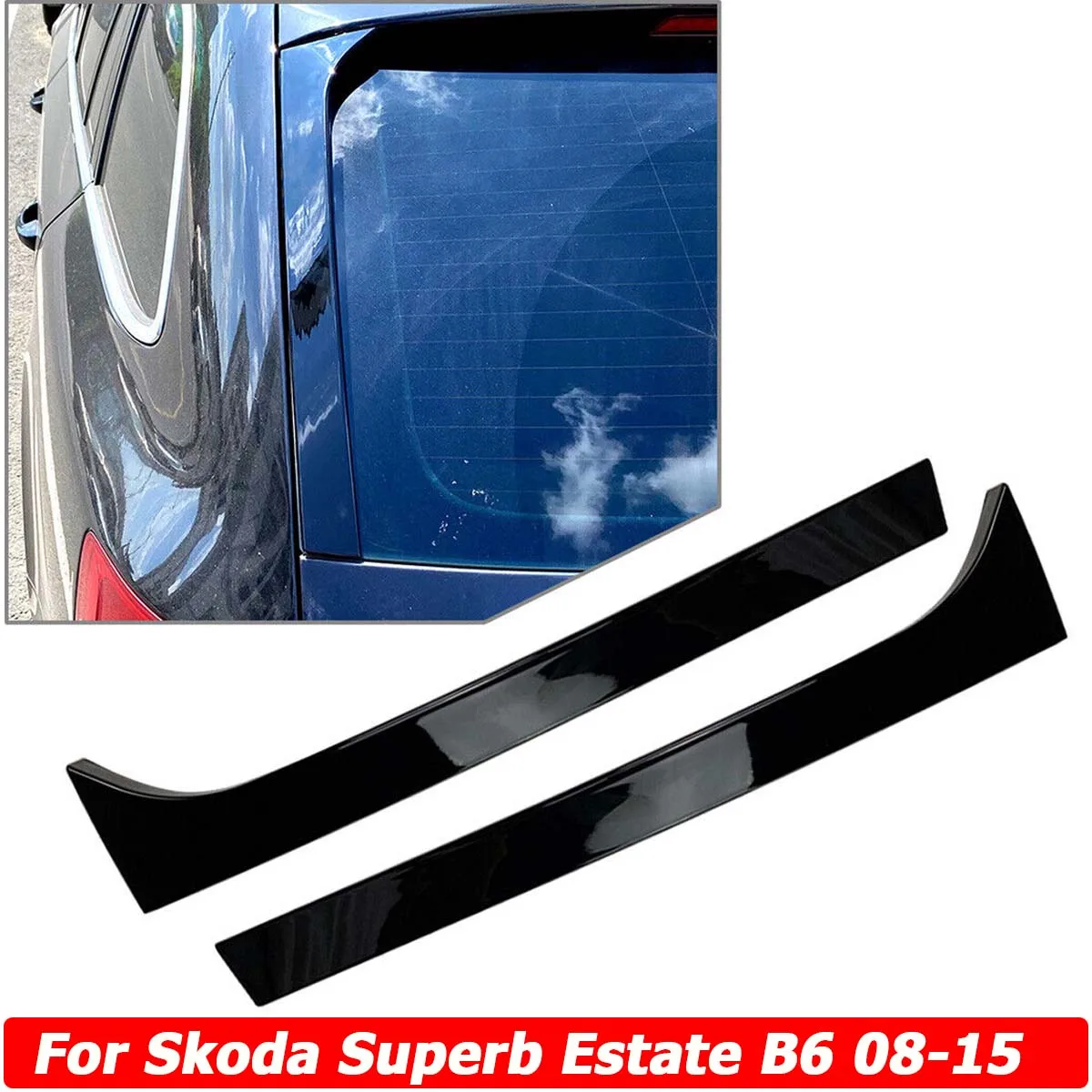 Rear Window Splitter For Skoda Superb Estate B6 2008-2015 Deflector Wing Side Spoiler Trim Cover Stickers Car Accessories