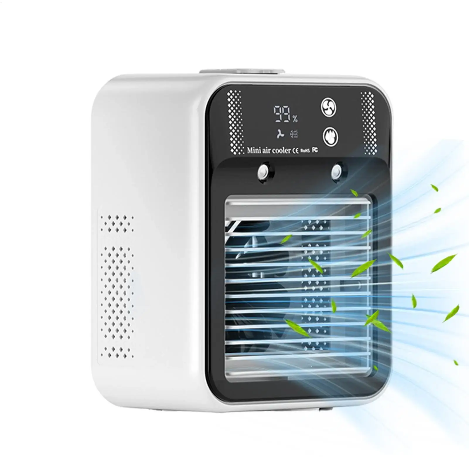 1pc USB Desktop Fan Water tank Mini Air Cooler Portable Personal Cooling Device 3000mAh Battery Low Voltage Operation Fan