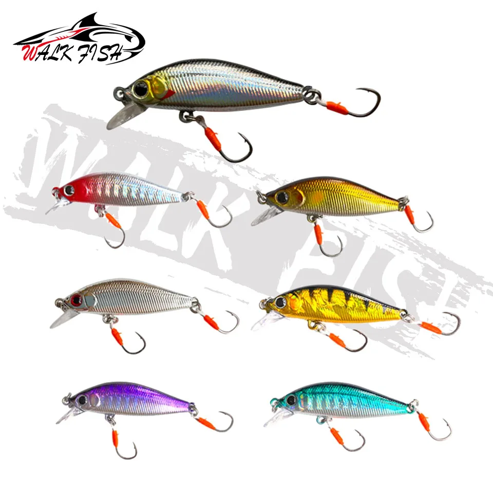 WALK FISH 1Pcs Japanese Design 45mm 3.2g Sinking Minnow Wobblers Fishing Lure Artifical Plastic Baits For Trout Chub Perch Pike