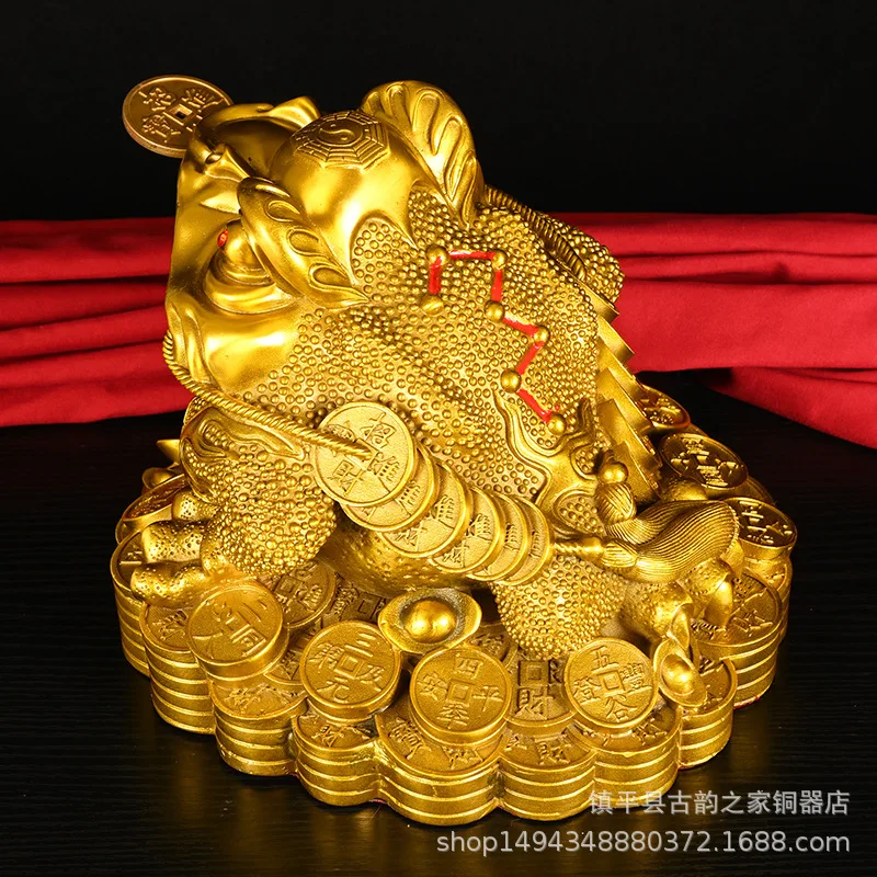 Bronze - Office Store Decoration Craft Golden Cicada Three-Legged Toad Figurine