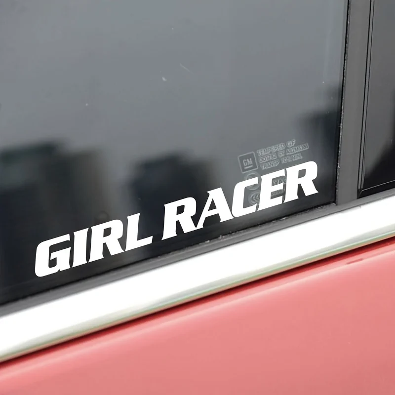 1PC GIRL RACER Motorcycle Stickers Car Window Bumper Decoration Motorbike Front Cowl Fuel Tank Side Fairings Helmet Vinyl Decals